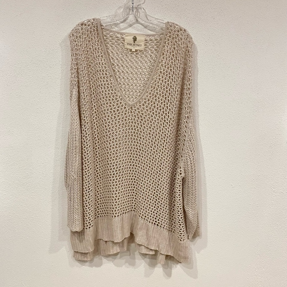 The Jetset Diaries Open Knit V-Neck Sweater
